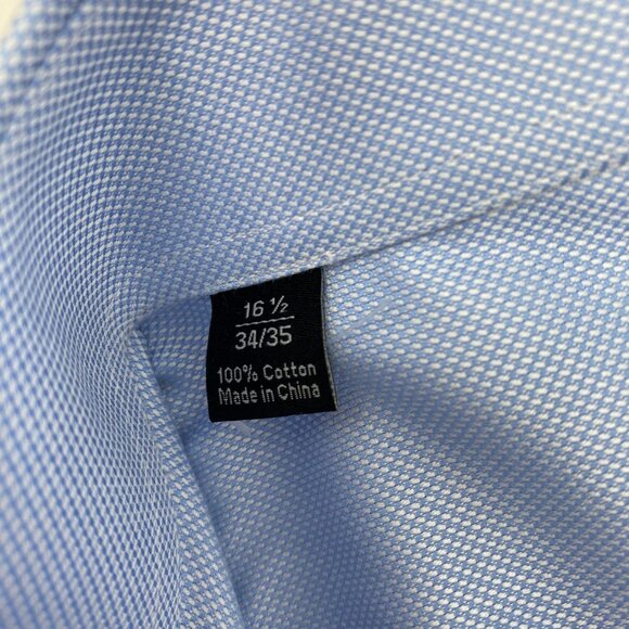 David Donahue Blue Casual Button Up Shirt | Size 16 Regular - Picture 4 of 5